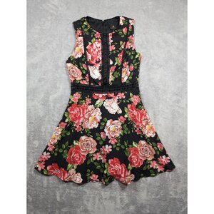 Disney Princess Dress Womens Size Small Black Floral Garden Laced Mini Aline